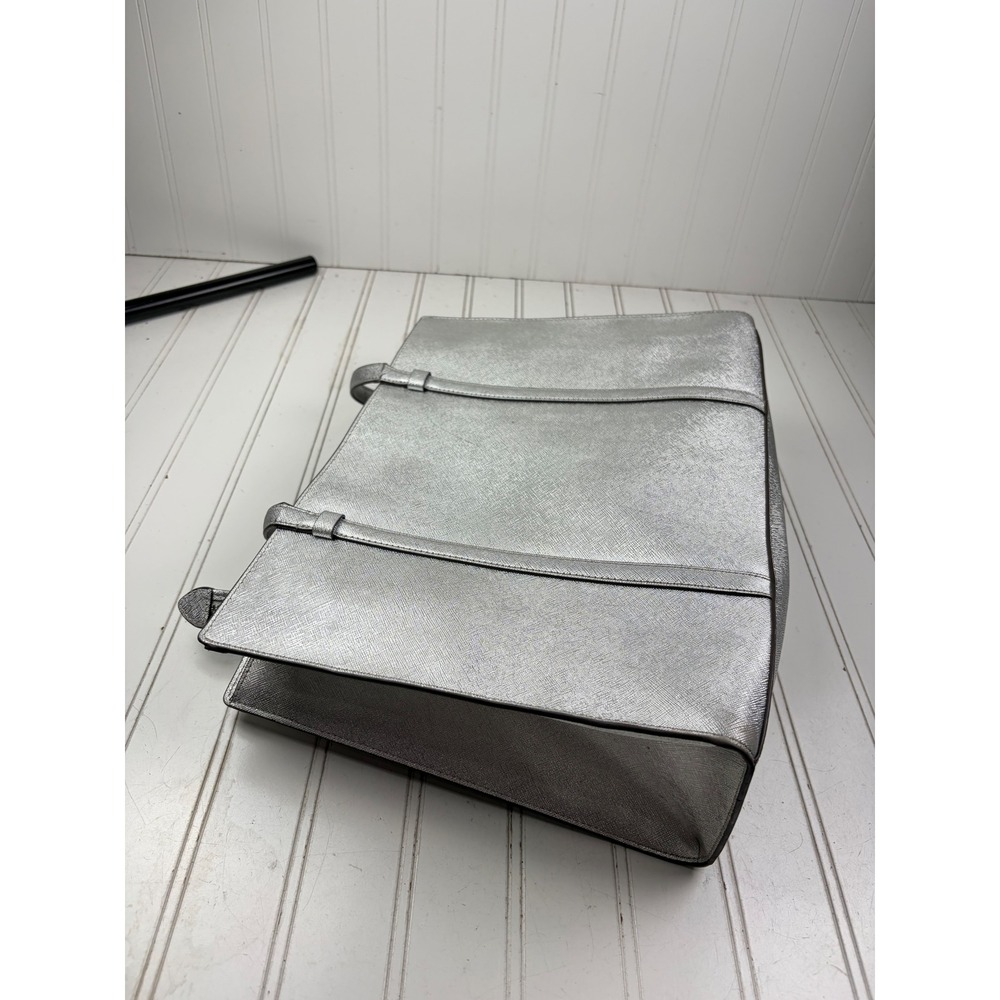 Kate Spade Vintage Silver Metallic Saffiano Leather Kenzie Shoulder Bag Purse - Picture 15 of 15